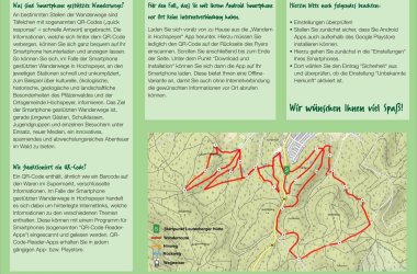 Flyer Smartphone gestützte Wanderwege in Hochspeyer